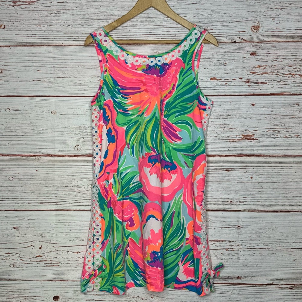 Lilly Pulitzer Stella Shift Dress in Serene Blue Paradise Bound Sz 6 - Picture 6 of 16